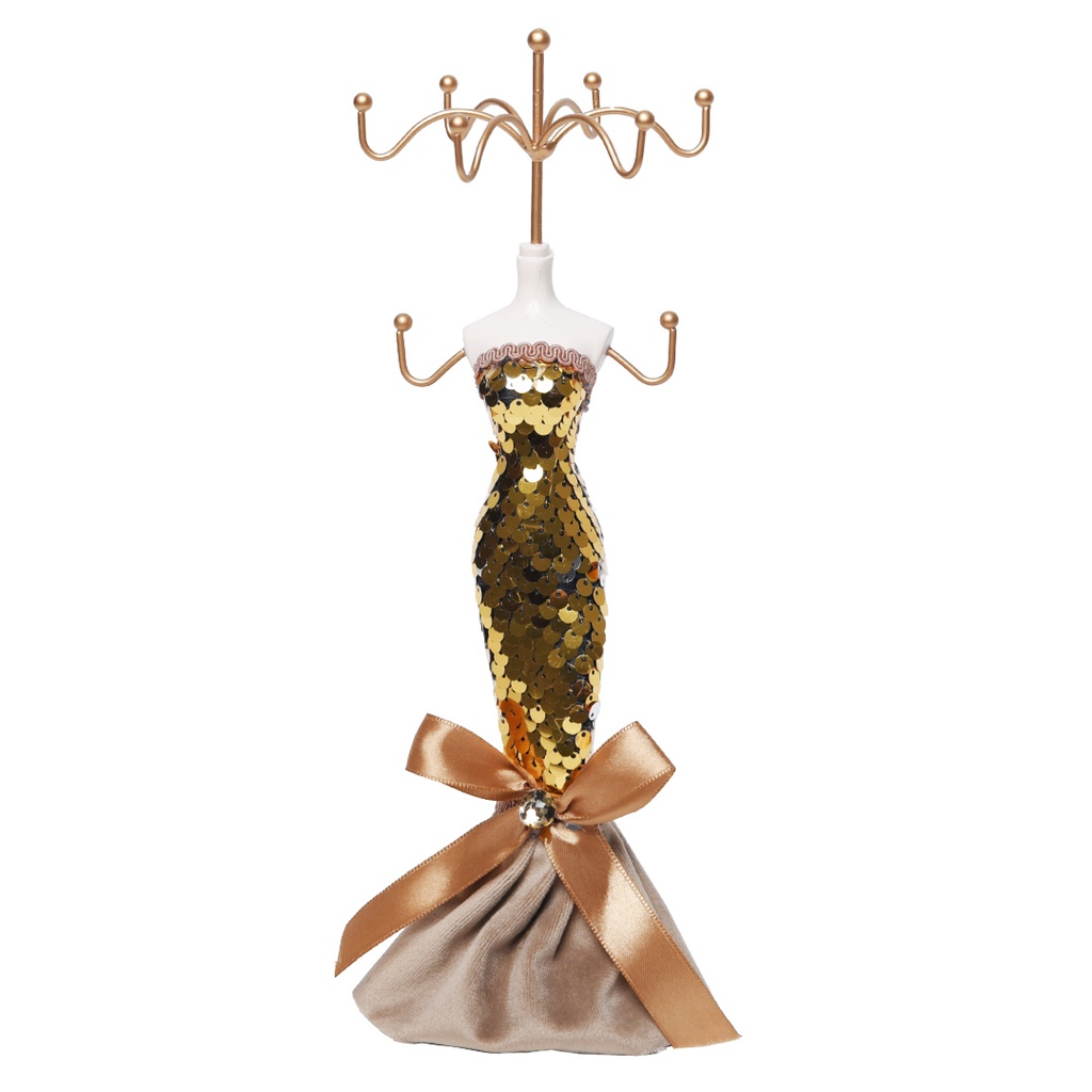 Présentoir à bijoux Robe Mannequin Doré