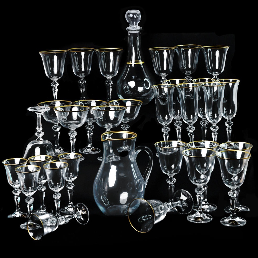 Service Cristal Jolis Princesse 32 pièces Motif Simple