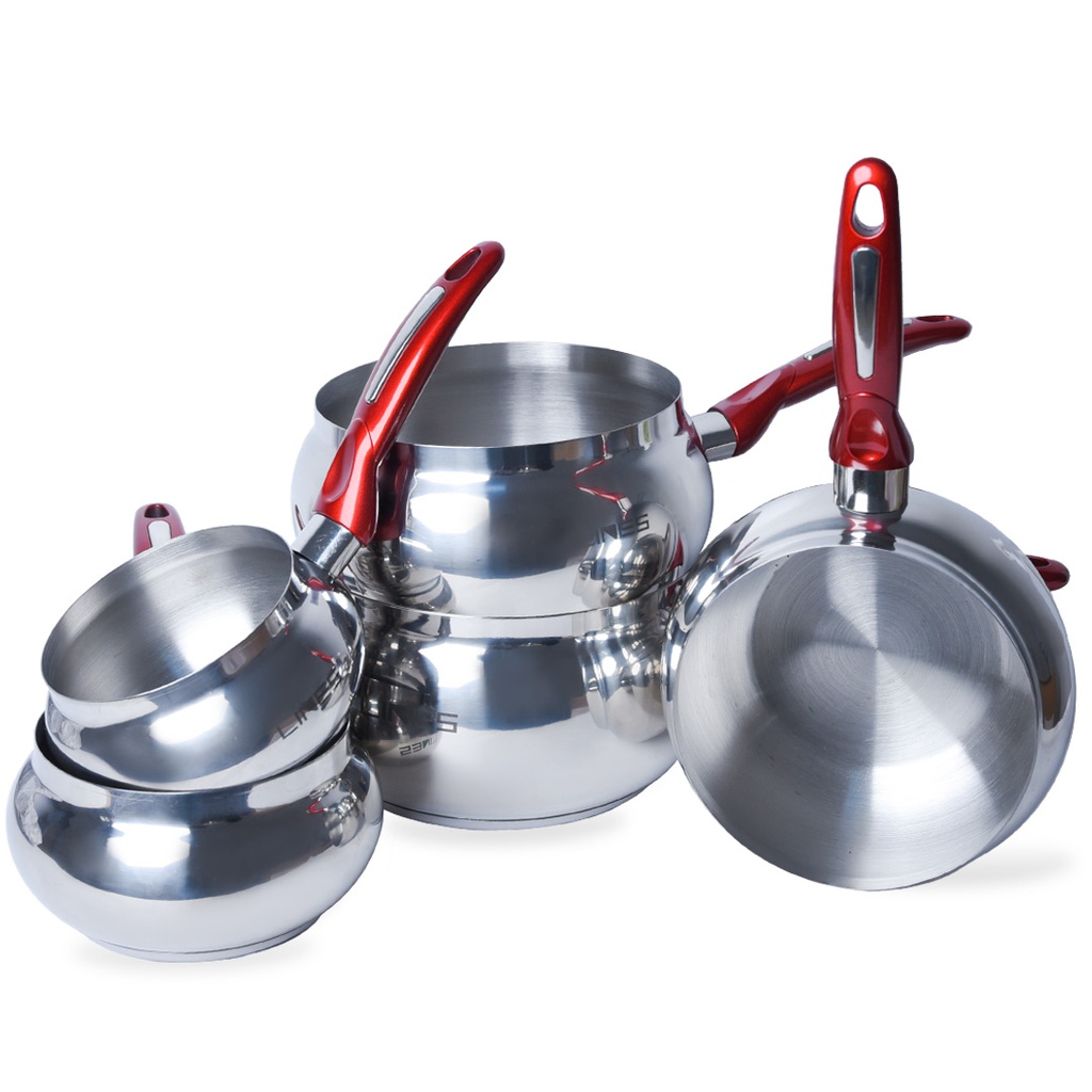 Ensemble de 5 Casseroles Inox 18/10 Lines