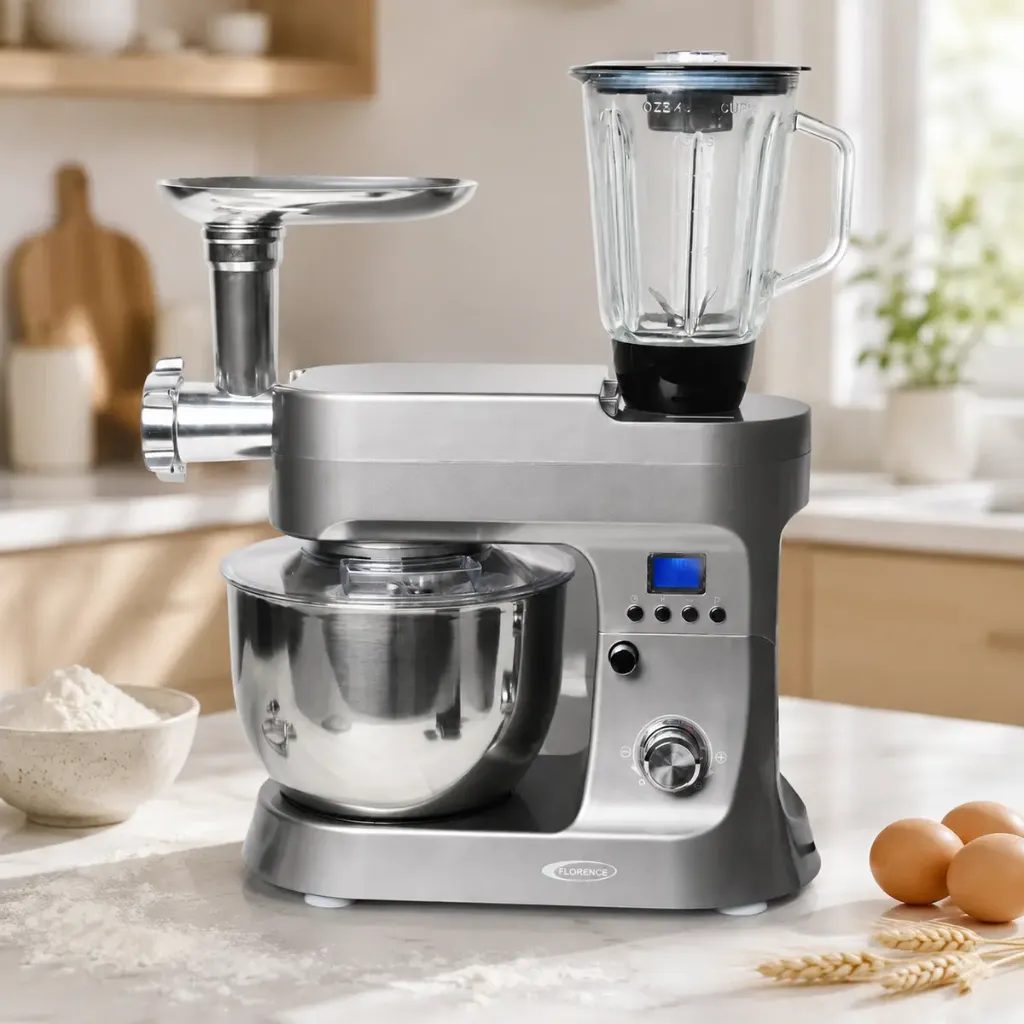 [KM1395GR] Robot Pétrin Multifonction Avec Afficheur Florence 6.5L 1200W -Gris 