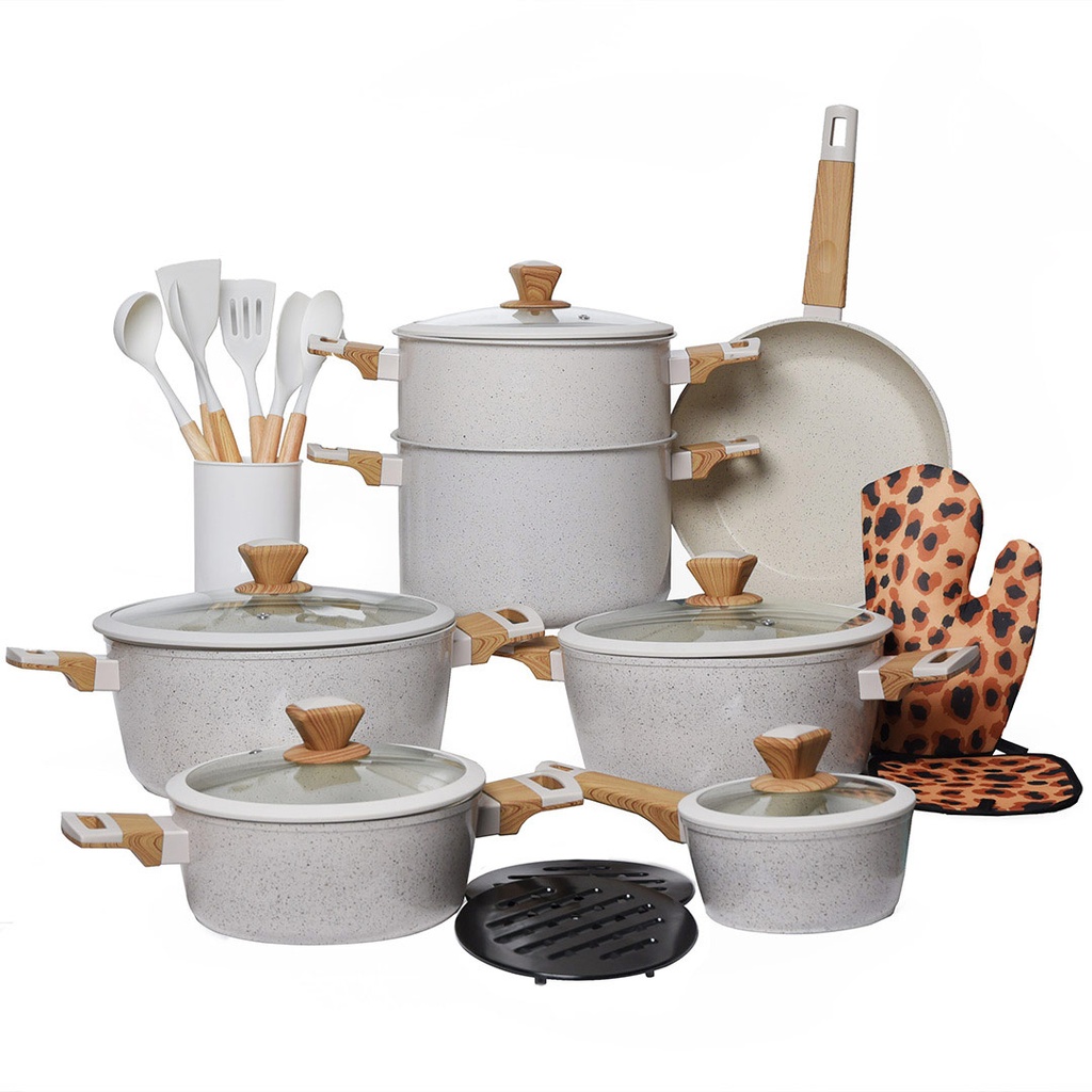 Batterie De Cuisine Sizar 23 Pièces Granite - Beige