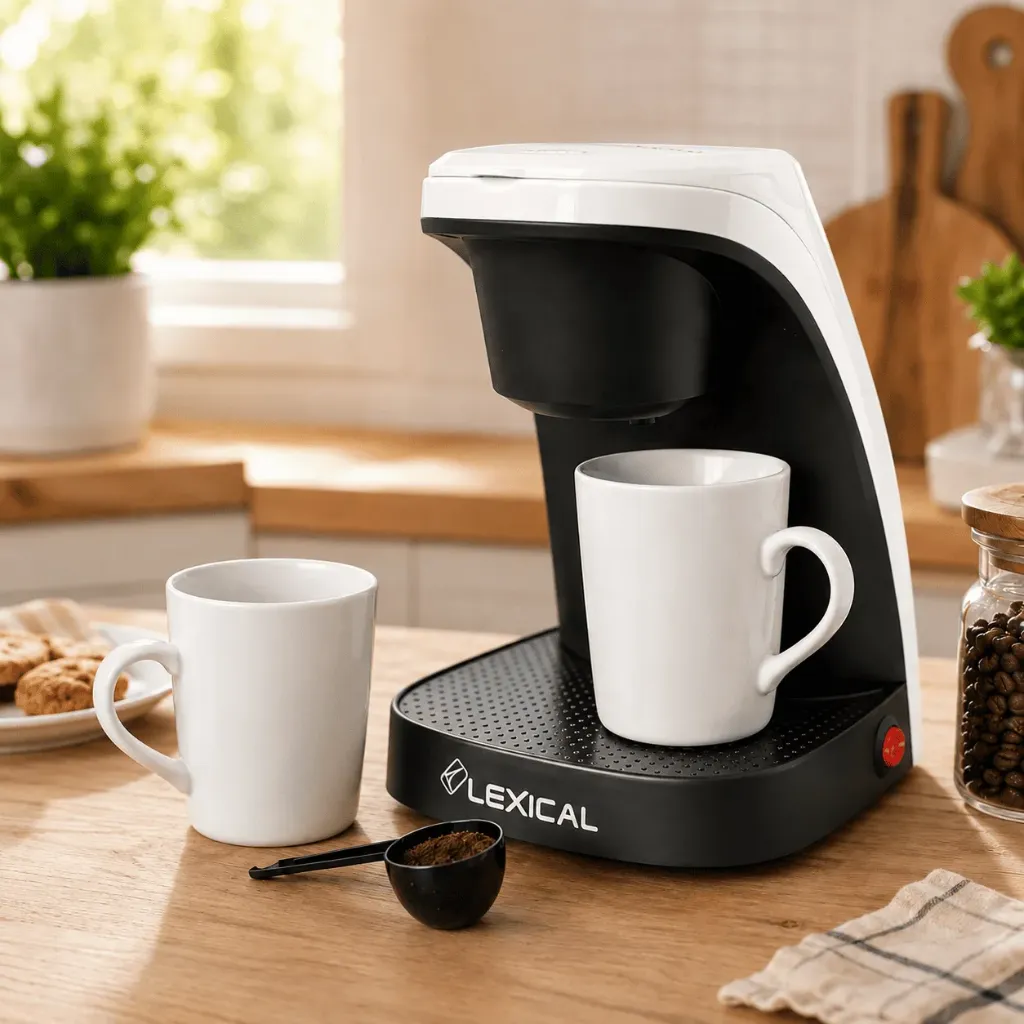 [D-LEM-0620B] Machine a Café Lexical Avec 2 Tasses 450W Blanc 