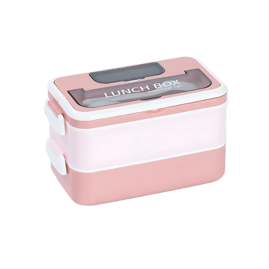 [SAI0041] Lunch Box Isotherme deux Niveaux 1600 ml Rose