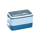 Lunch Box Isotherme deux Niveaux 1600 ml Bleu 