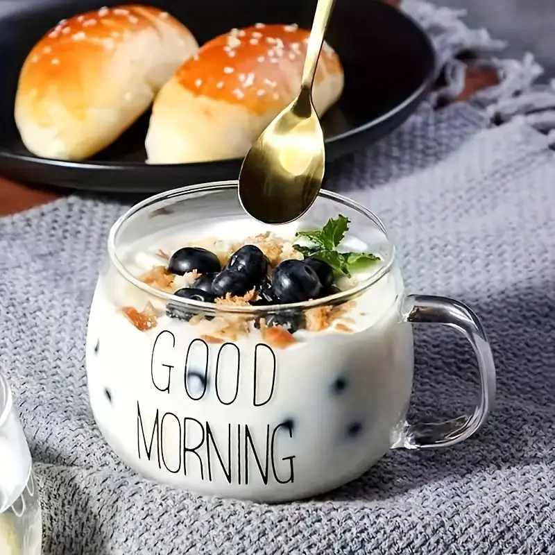 Mug En Verre Transparent Good Morning 350ml