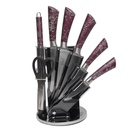 Ensemble 8 Pièces Couteaux Bàss avec Support Tournant Rouge Bourdeau
