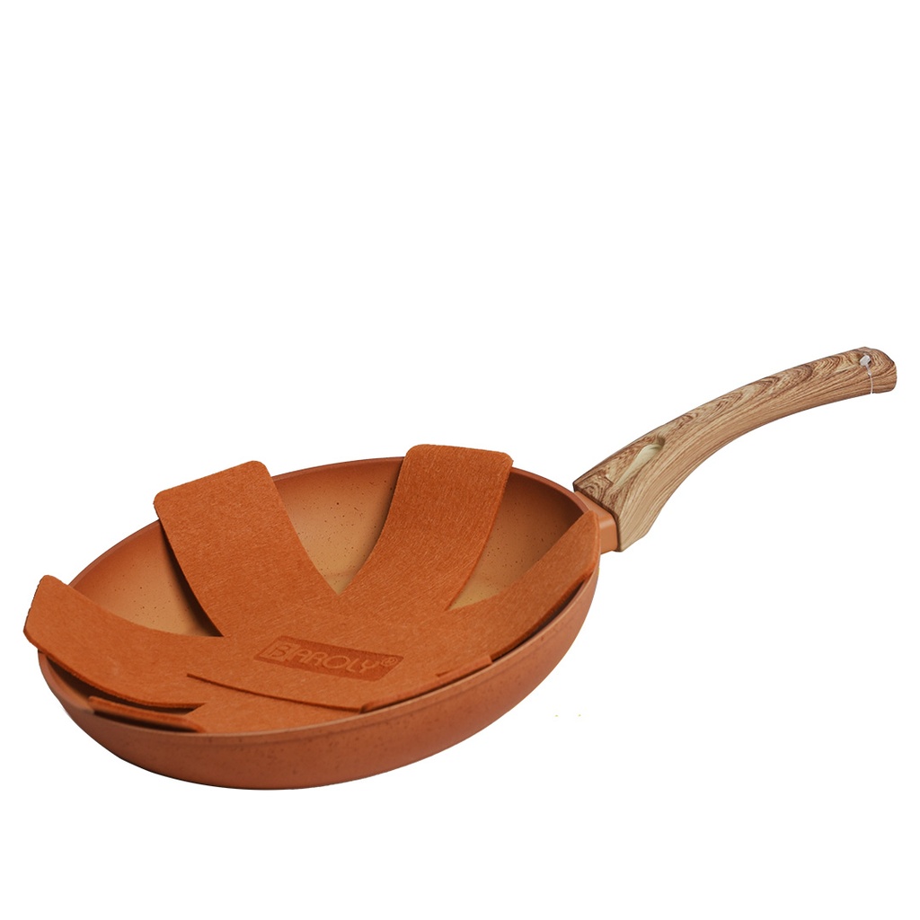 [AF0136] Poêle Granite 28 Cm Baroly Orangé