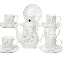 Service a Café au Lait Avec Théière Porcelaine 13 pièces M2