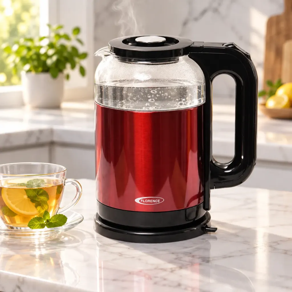 [HK415R] Bouilloire Électrique Florence 2L 1500W- Rouge