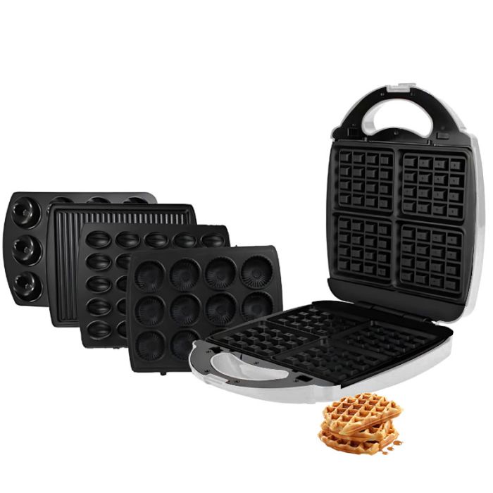 [HK374B] Appareil De Cuisson 5en1 Florence Zouza , Panini , Gauffre , Donut , Maamoul- Blanc