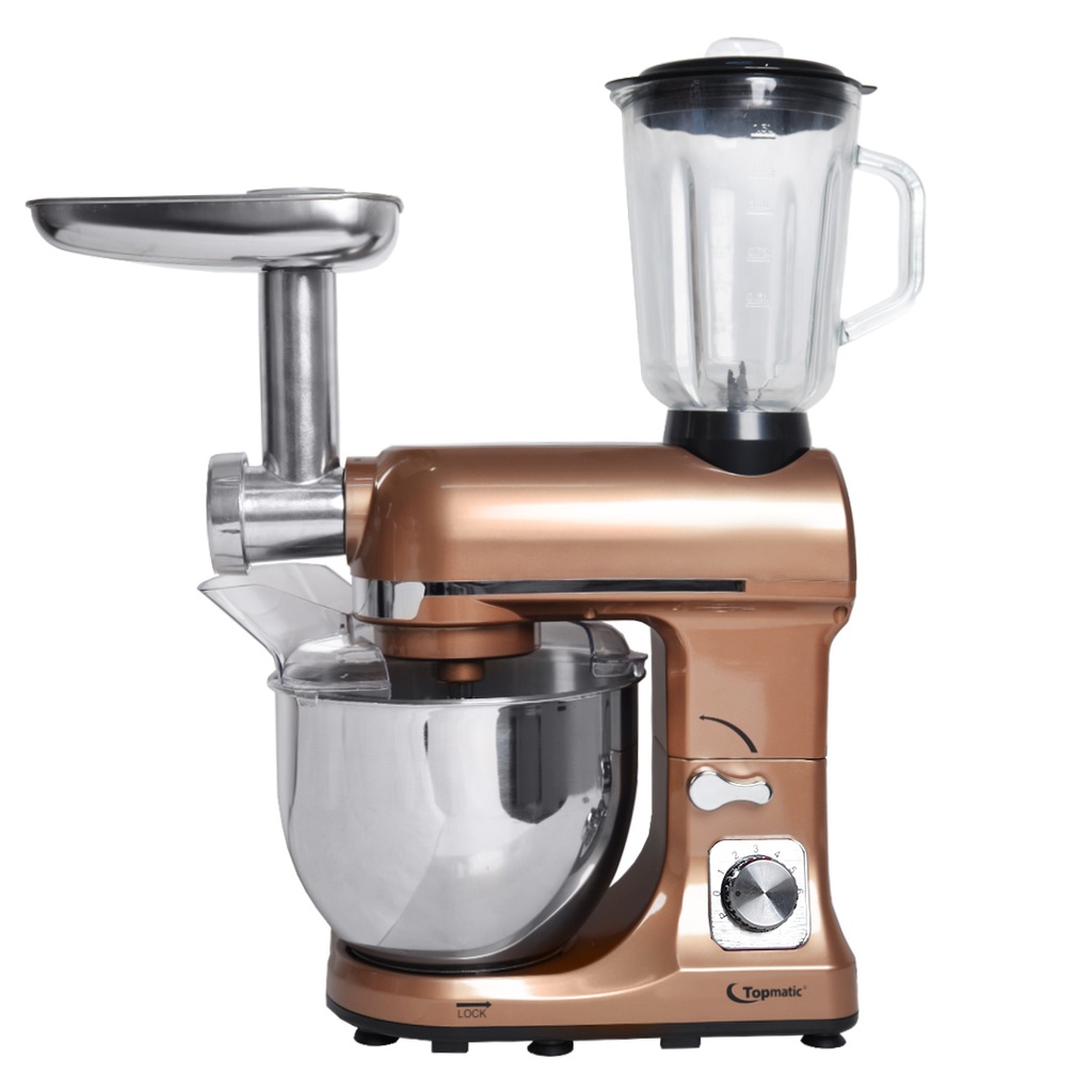 [PKM-1800M] Robot Pétrin Multifonctions 3en1 Topmatic 1800W Marron