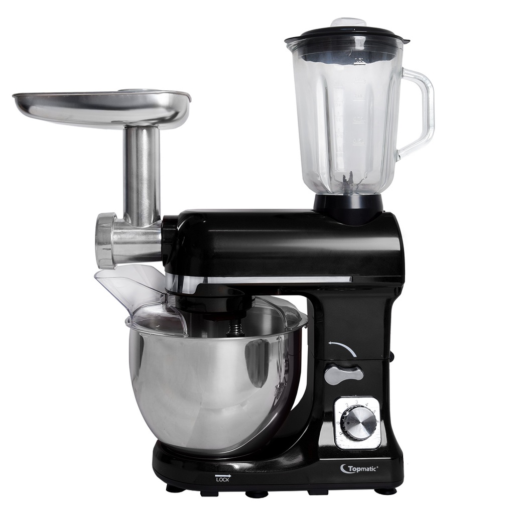 [PKM-1800N] Robot Pétrin Multifonctions 3en1 Topmatic 1800W Noir