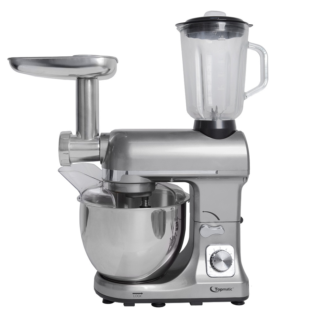 [PKM-1800S] Robot Pétrin Multifonctions 3en1 Topmatic 1800W Silver