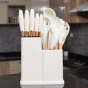Set D'ustensiles De Cuisine 19 Pièces En Silicone - Beige