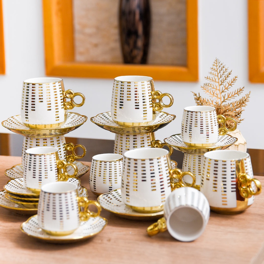 Service 24 Pieces café et café au lait Motif Tiré