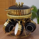 Service À Soupe Noir & Doré 9 Pièces En Céramique