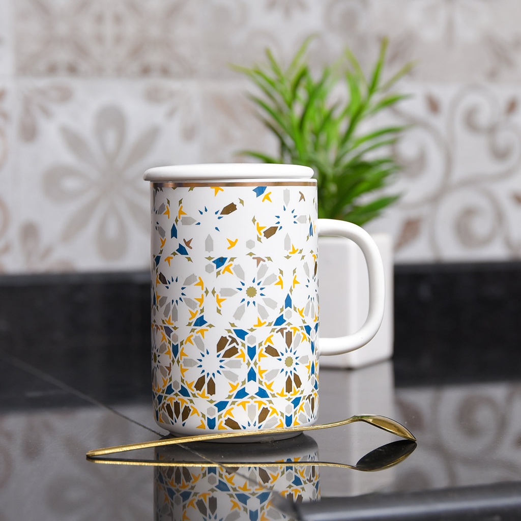 Mug En Céramique Arabesque avec Cuillère M2