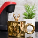 Mug En Céramique Doré avec Couvercle Motif gazelle