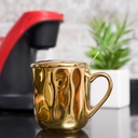 Mug En Céramique Doré avec Couvercle et Cuillère