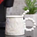 Mug En Céramique Blanc avec Couvercle et Cuillère