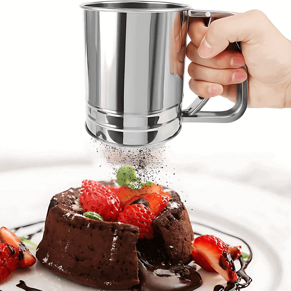 [AF0140] Tamis a Farine Rond En Acier inoxydable Grand modél