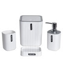Accessoires de salle de bain 4 pièces en plastique Blanc