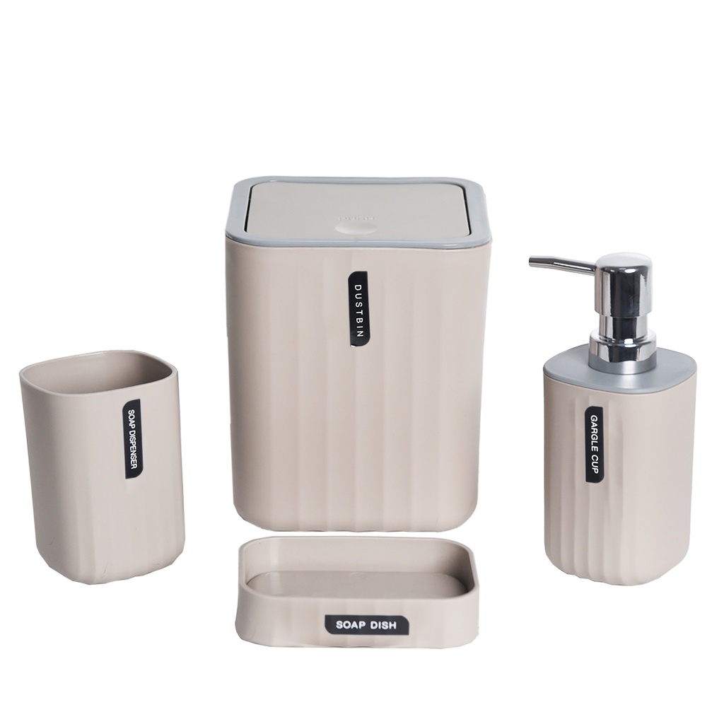 Accessoires de salle de bain 4 pièces en plastique Grége