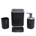 Accessoires de salle de bain 4 pièces en plastique Noir
