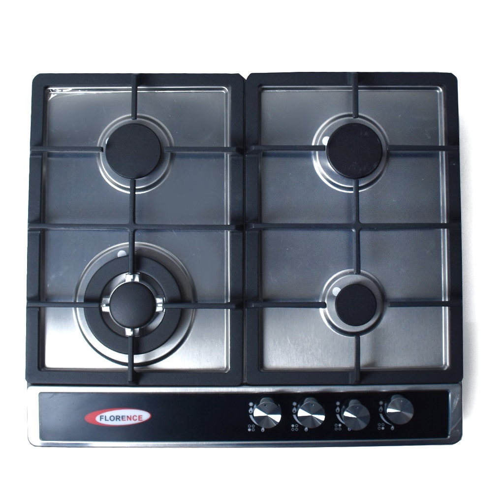 Plaque De Cuisson à Gaz 4 Feux FLORENCE Inox Métal Fonte
