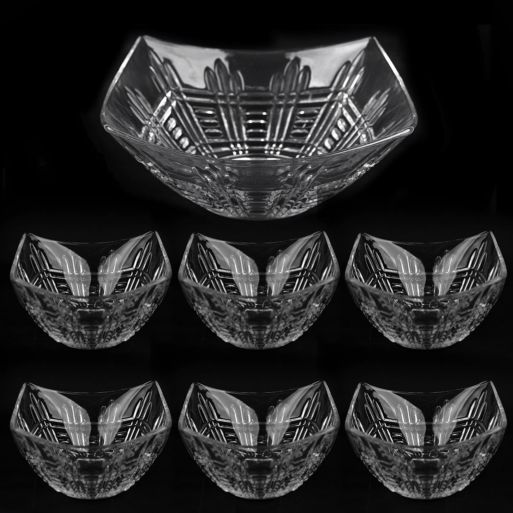 [SGM0778] Lot de 7 Bols Carré Azur Glass Iris