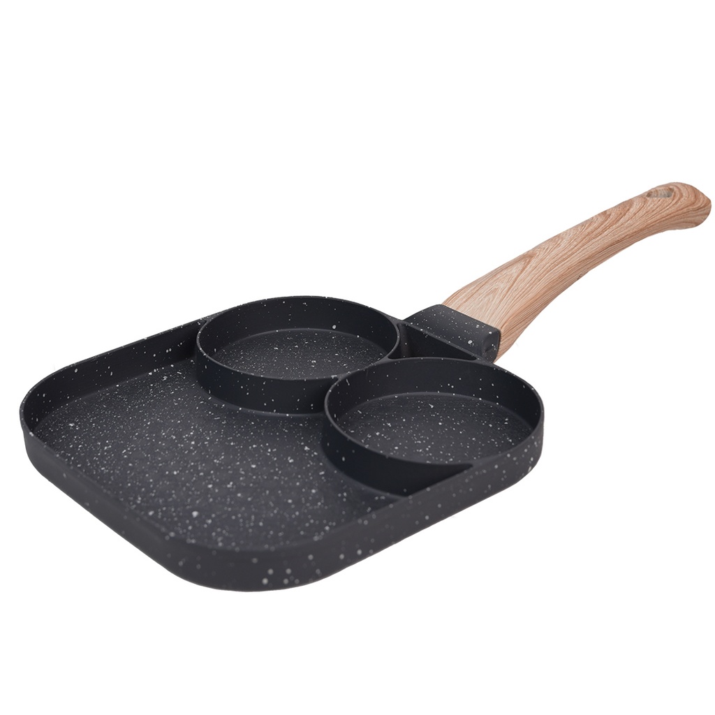 [SGM1877] Poêle Granite Œufs Et Pancakes 2 Trou Gris