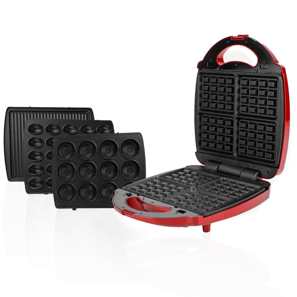 Appareil De Cuisson 4en1 Florence Panini Gaufre Zouza Maamoul - Rouge