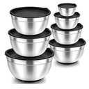 Lot de 7 Bols Avec Couvercle En Acier inoxydable 