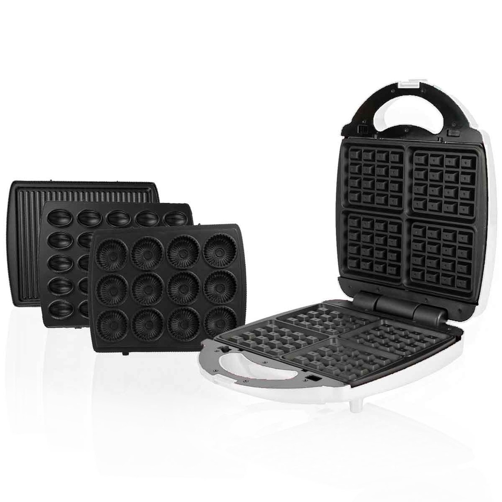 [TXS689C1B] Appareil De Cuisson 4en1 Florence Panini Gaufre Zouza Maamoul (Blanc)