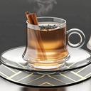 Lot de 6 Tasses et Sous Tasses City Glass 22Cl