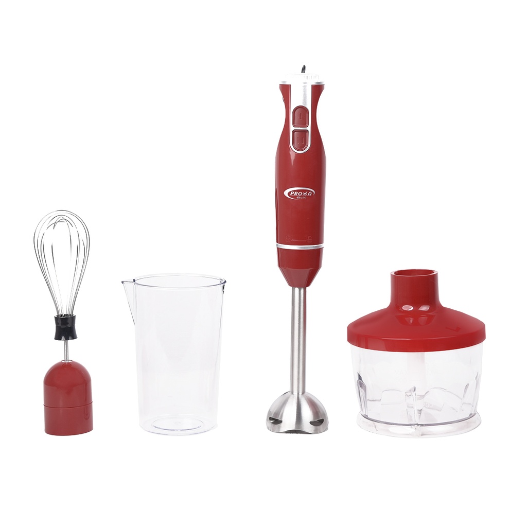 [PE1053-R] Mixeur Plongeant 4en1 Prova Rouge 600W
