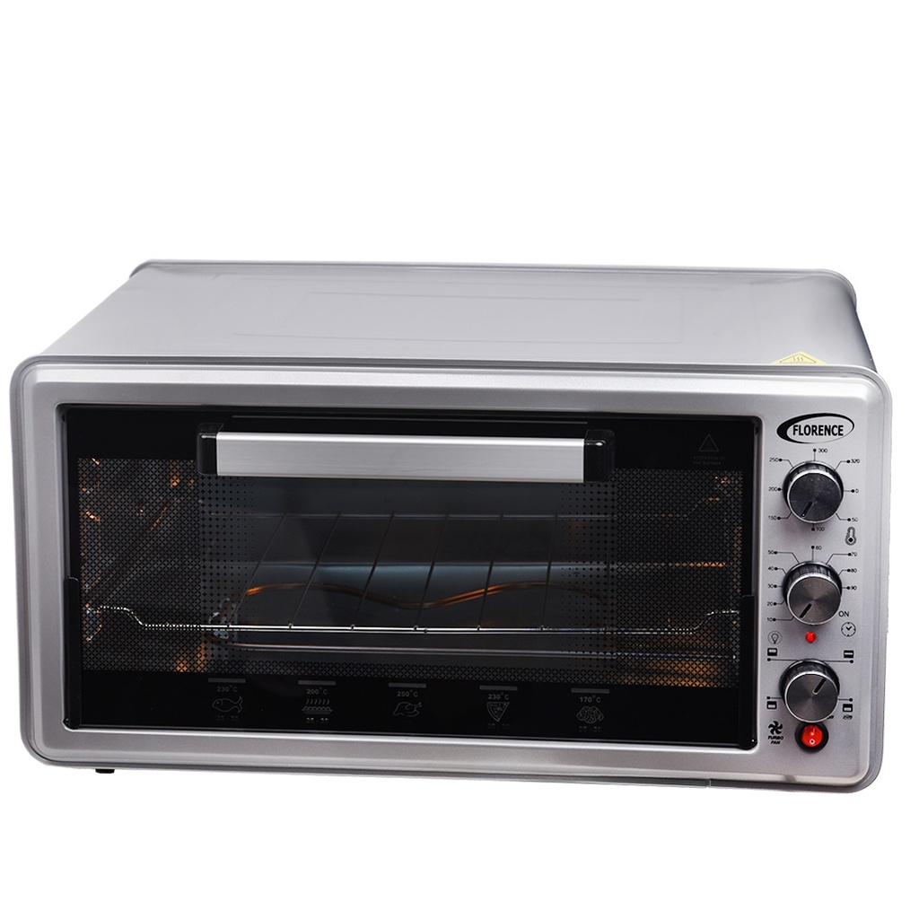 Four Électrique Florence 52L 1500W – Avec Tournebroche & Turbo Gris