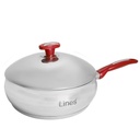 Sauteuse avec couvercle Inox Lines 26Cm Rouge