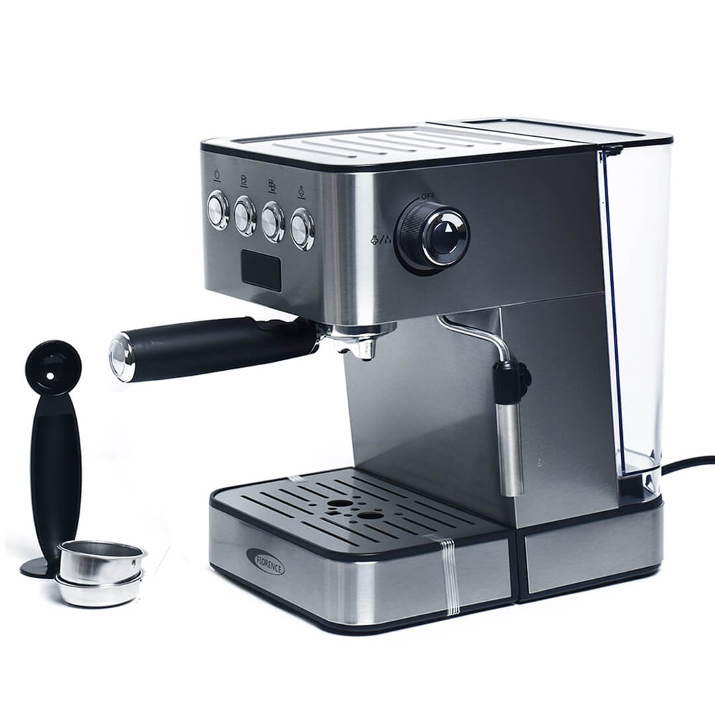 [AG1302A] Machine À Café Expresso Cappuccino Latté Florence 1050W  Silver Noir 