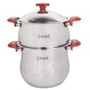 Couscoussier Inox 18/10 Lines 8L Rouge
