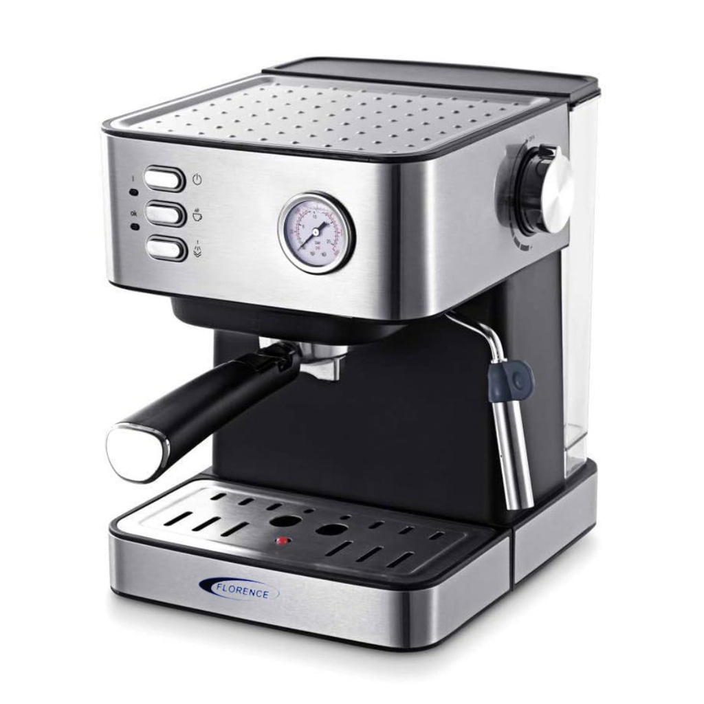 Machine À Café Expresso Cappuccino Latté Florence 1200W 1,6 L Noir 