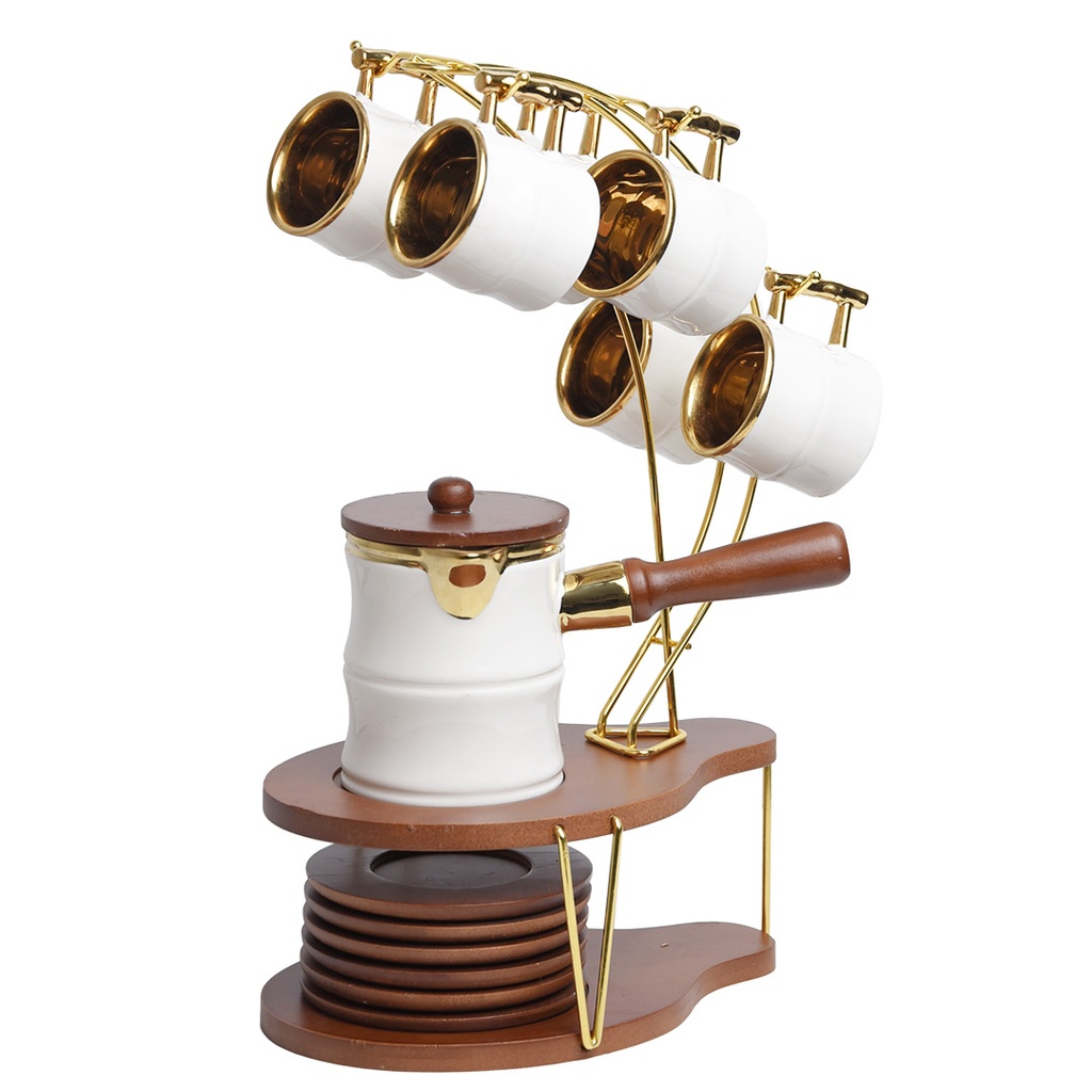 Service En Porcelaine 15 Pièces avec Support Blanc Thomas