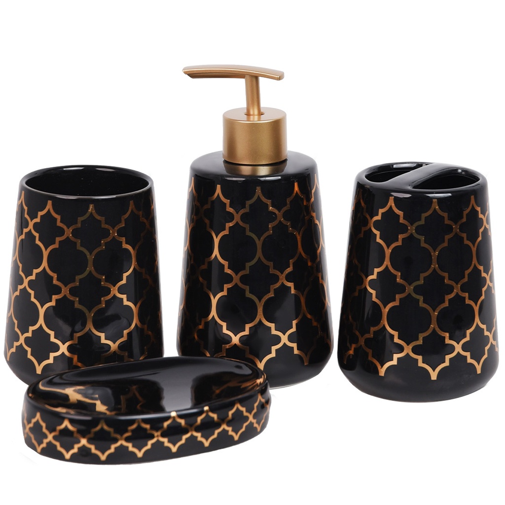 [ZR403296] Accessoires de salle de bain en céramique Rond Noir Arabesque