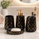 Ensemble Accessoires de Salle de Bain Céramique — Noir