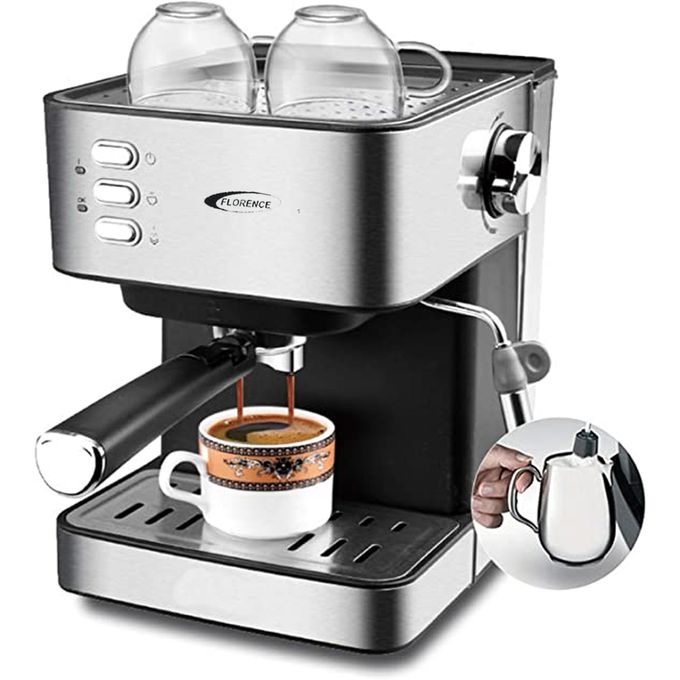 Machine À Café Expresso Cappuccino Latté Florence 850W 1,6 L Noir 