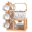 Service a Café En Porcelaine 16 pièces Avec Support Bougie 