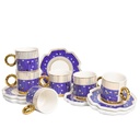 Service à Café 12 Pieces M2 Bleu & Doré