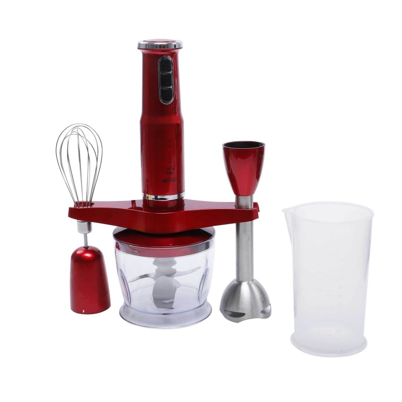 Mixeur Plongeant 4en1 Florence 600W Rouge