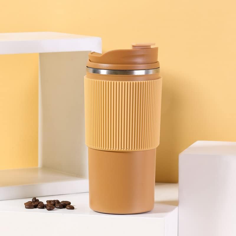 [AF0148CM] Thermos En acier Inoxydable Avec Bande Caramel 450ml