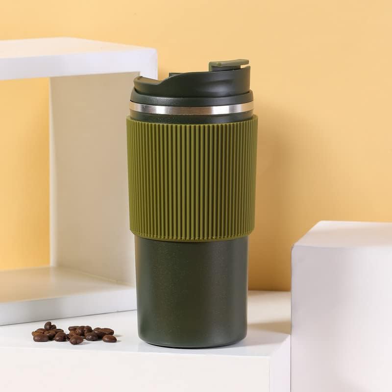 Thermos En acier Inoxydable Avec Bande Vert Militaire 450ml